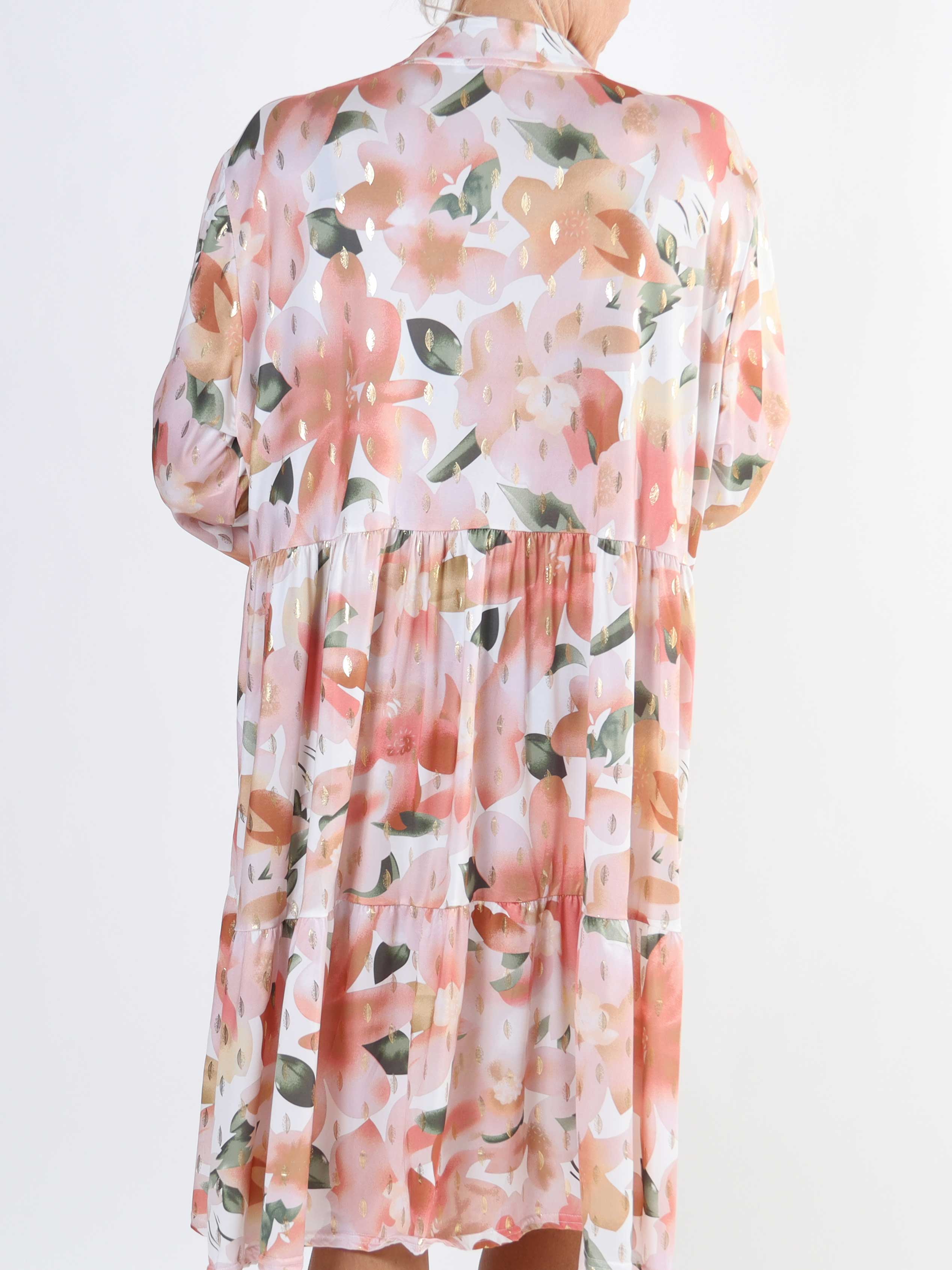 Milano Flower Midi - Plus size-klänning med blommigt tryck och lager-på-lager-look